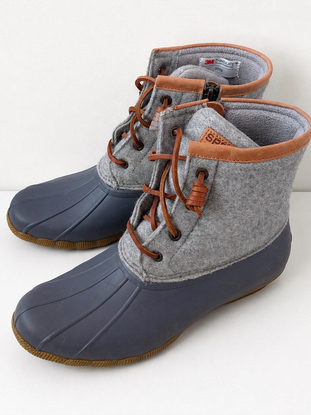 Sperry Saltwater Duck Boots Gray Wool 200g Thinsulate Insulated Women’s 8.5 - Picture 12 of 12